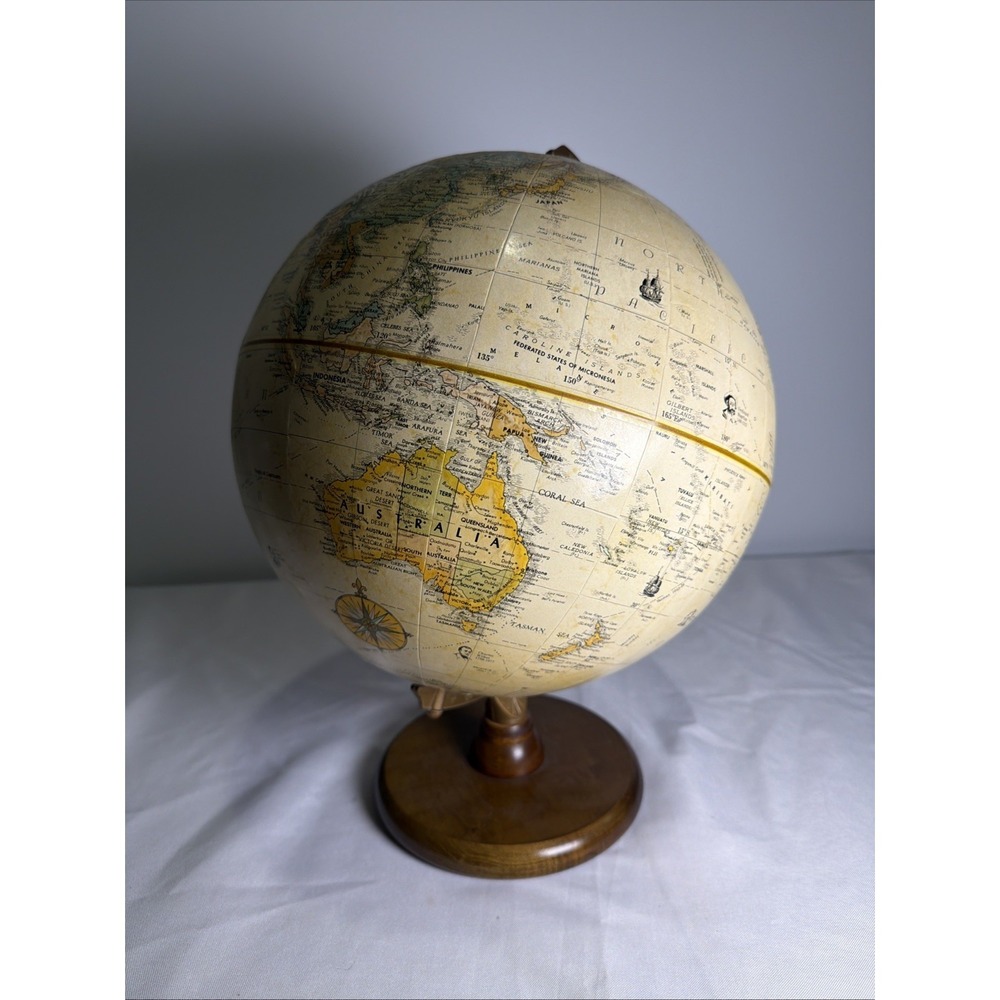 Replogle Globes World Classic Series 12" Rotating Tabletop Globe Antique Beige - Picture 5 of 14